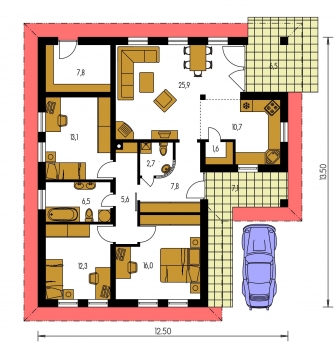 Floor plan of ground floor - BUNGALOW 41